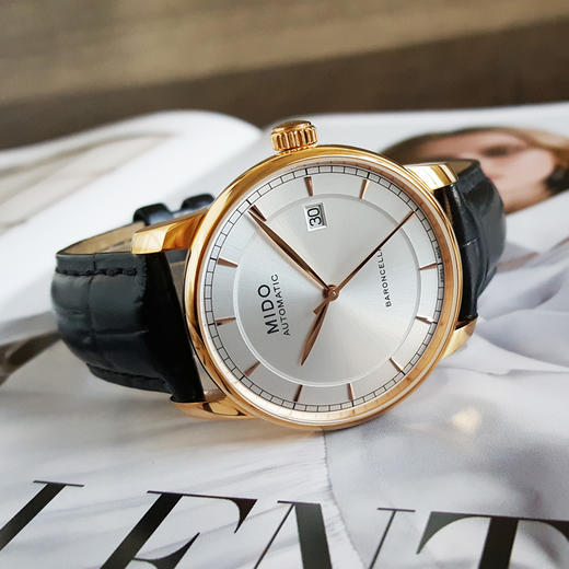 【95新】MIDO 美度M8600.3.10.4自动机械机芯日期显示贝伦赛丽系列38MM（男款）精钢镀金141125JJ01 商品图5