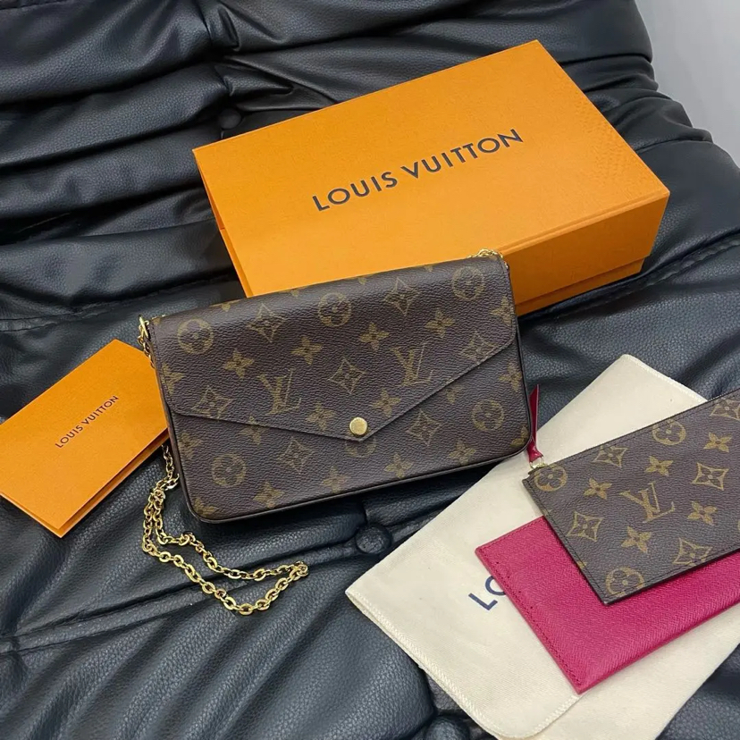 LV 三合一 老花 新扣 斜挎包