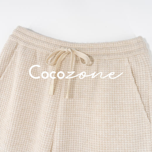 COCO ZONE 刘 一一 “华夫格”抽绳纯色直筒阔腿休闲裤 CD1A1718 商品图3