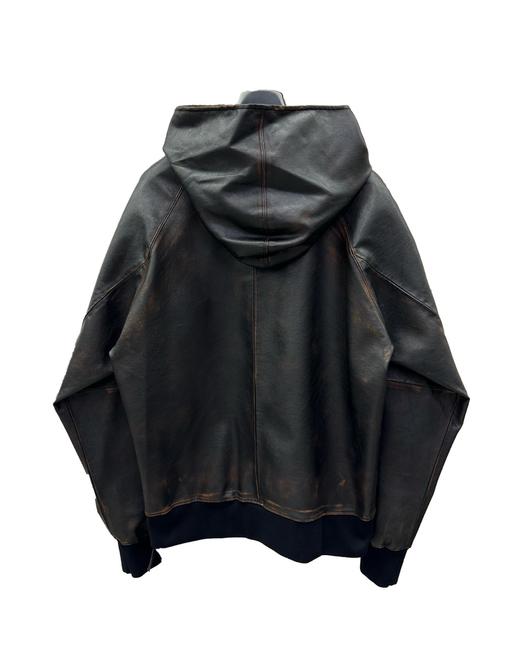 中性款皮革连帽卫衣he020 商品图1