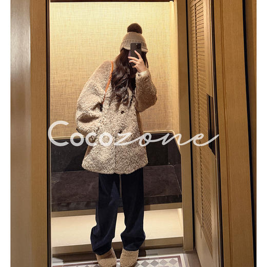COCO ZONE 刘 一一 “洋娃娃”100羊毛立领单排扣外套 CD2A2947 商品图0