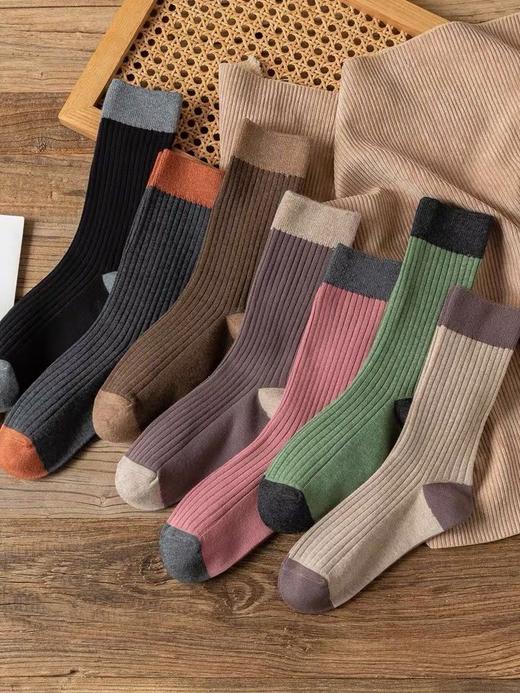 Galo&uu复古撞色拼接羊毛袜 商品图3