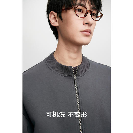 棉仓352808004-5系空气棉开衫立领棒球服男 秋季宽松休闲双开拉链卫衣外套 商品图1