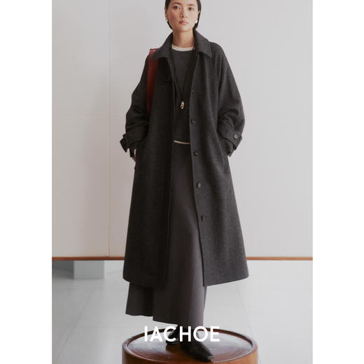 棉仓3461566001-秋冬新品鱿鱼大衣 长款单排扣羊毛毛呢保暖外套 商品图0