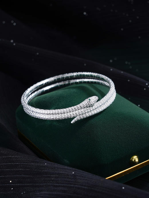 子佩集S999银【蛇来运转】手镯【SZ008830】纯银手镯灵蛇三圈2503 商品图0