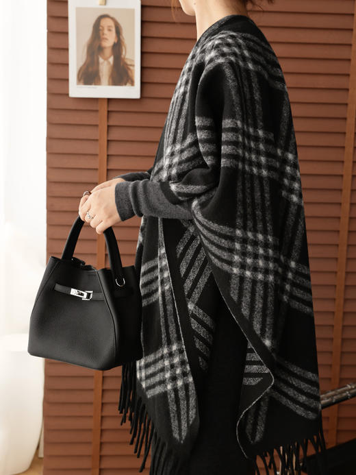 保暖25%羊毛10%羊绒 品牌订单披肩保暖围巾 商品图7