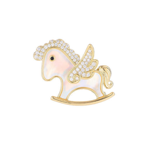 天然贝壳立体生肖小马胸针配饰LY 商品图3