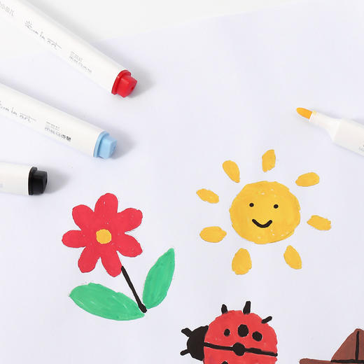 小鱼儿6661学生卡通三角杆丙烯单头马克笔 儿童绘画手账涂色笔 商品图1