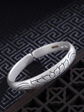 子佩集S999银【凌波莲步】手工纯银手镯原创设计【55021246】2503