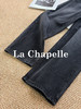 专柜实拍【遮胯显瘦小直筒】拉夏贝尔/La Chapelle复古水洗牛仔裤~松紧高腰！梨形/苹果型显瘦神裤 商品缩略图8
