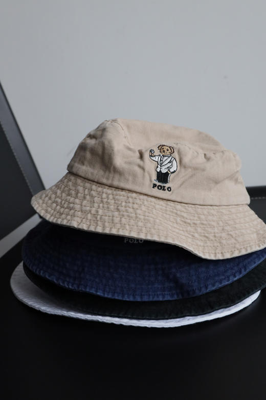 大童款 R.L 小熊水洗做旧 渔夫帽 PJ043 商品图2