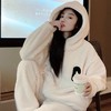 秋冬新款连帽拉链开衫睡衣套装家居服女珊瑚绒加绒保暖两件套 商品缩略图1