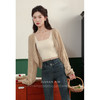 鹿向南「美拉德穿搭」法式卡其色针织衫女2025新款秋显瘦开衫上衣 商品缩略图0