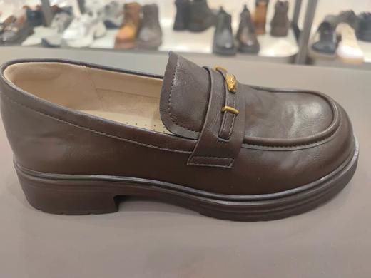 【云粉节】BF楼千百度厚底增高乐福鞋女款2025春秋新款手抓皮通勤一脚蹬深口单鞋A26191302吊牌价999活动价679 商品图2