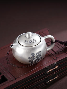 子佩集S999银【福壶相遇】手把件【SBJ972】纯银手把件壶盖可转动2503