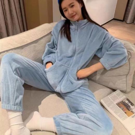 【升级款拉链开衫睡衣家居服套装】可外穿女加厚保暖舒适休闲两件套装 商品图2
