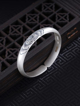 子佩集S999银【香雾染花】手工纯银手镯原创设计【55011201】2503