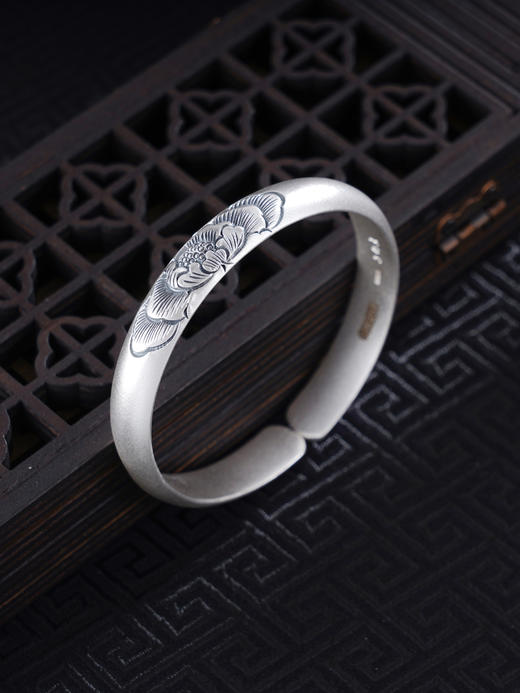 子佩集S999银【香雾染花】手工纯银手镯原创设计【55011201】2503 商品图0