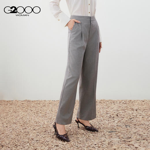 G2000女装FW25商场新款【直筒裤/舒适弹性】商务休闲长裤西裤56252063 商品图0