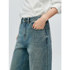 棉仓366619002-25秋复古弹力水洗牛仔丹宁宽边阔腿裤 商品缩略图3