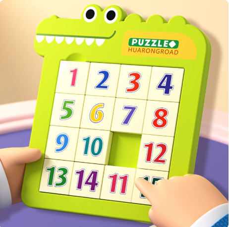 Z1927数字华容道滑动拼图九宫格（图案颜色随机发货）