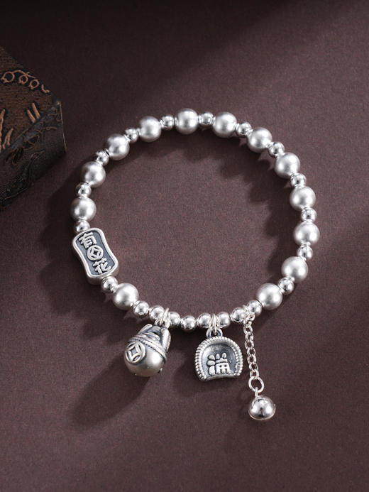 子佩集S999银【有钱花】手串【SC001371】纯银手链一桶金2503 商品图0