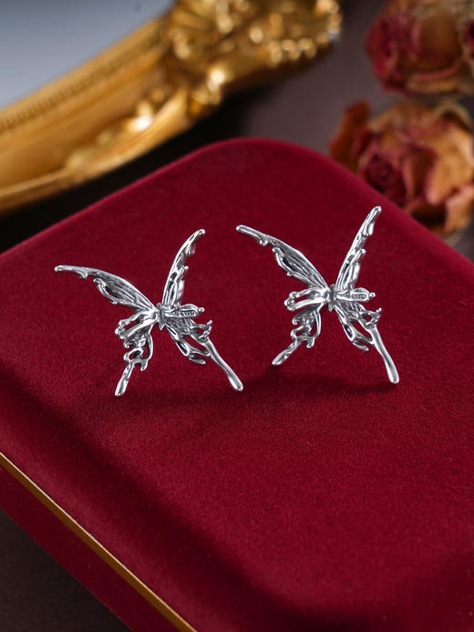 子佩集S925银【融化心蝶】耳钉【RSE1102】纯银2503 商品图0