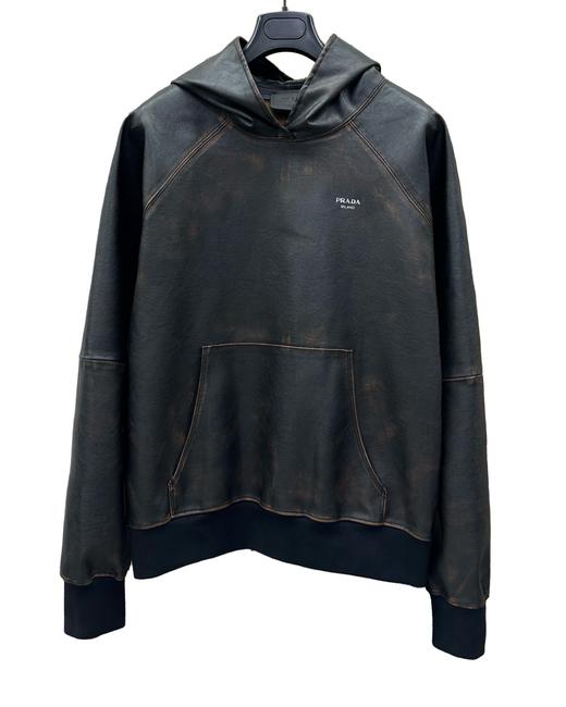 中性款皮革连帽卫衣he020 商品图0