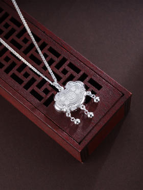 子佩集S999银【长命吉祥】套链【WS000037】纯银项链儿童长命百岁锁2503