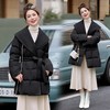 V领气质羽绒服拼接，双面呢外套90白鸭绒HR-YJLY6899 商品缩略图1