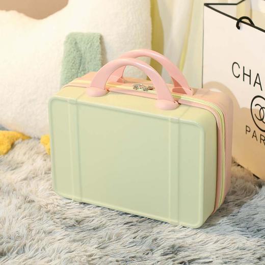 糖果色撞色手提箱 小仙女风伴手礼盒 纯色清晰旅行箱迷你行李箱拉链 商品图0