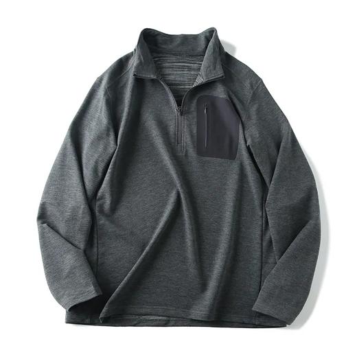 男士舒适 吸湿排汗 高弹性不变形 半拉链 速干长袖 基础户外款式 贴身层 商品图4