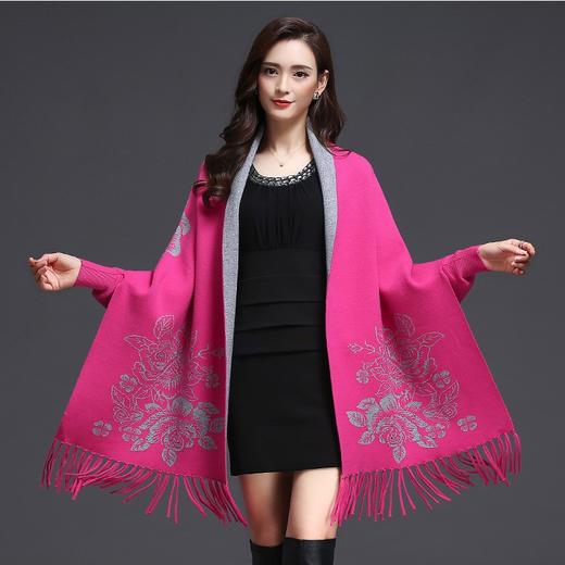 貂羊绒披肩两用围巾女针织衫开衫女上衣复古旗袍斗篷加厚披风 商品图3