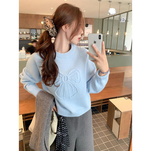 <曾小咸推荐>3.9现货秒杀 ！微信超特价！韩系蝴蝶结毛衣 日常199.99 立减110 秒杀89.99！！阔腿七分裤 秒杀89.99！！ 商品图1