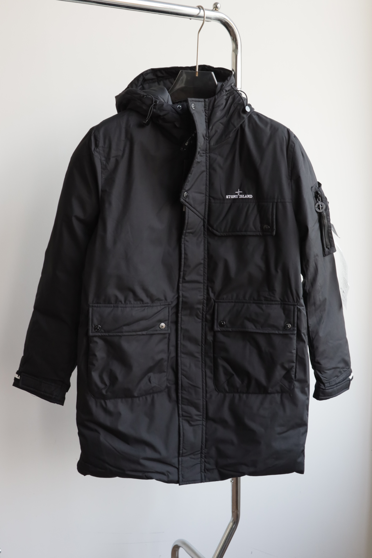 石头SI 加厚 秋冬 中长款连帽棉服 MF027