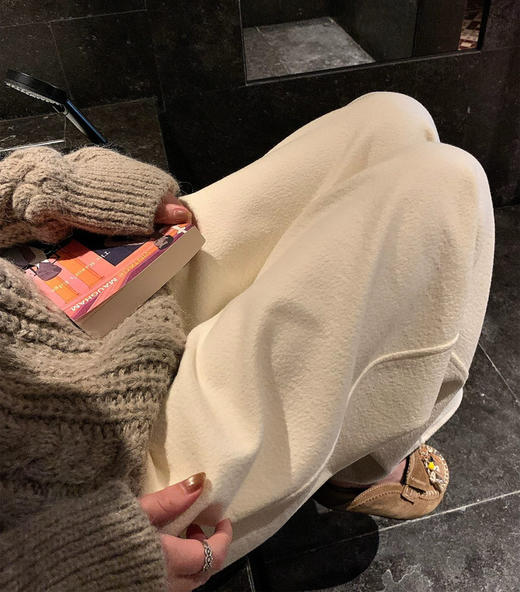 福利价浮雕雪花绒加厚保暖阔腿裤 商品图5