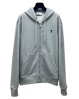 中性款刺绣连帽卫衣外套hu