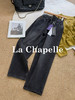 专柜实拍【遮胯显瘦小直筒】拉夏贝尔/La Chapelle复古水洗牛仔裤~松紧高腰！梨形/苹果型显瘦神裤 商品缩略图4