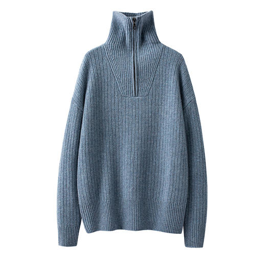 S·Y·C【小禾经典】100纯山羊绒半拉链羊绒毛衣女CYR240227 商品图2