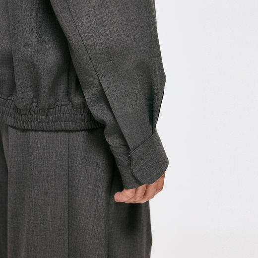 棉仓3661011003-【格雷象限】精纺美利奴羊毛翻领夹克极简风 商品图2