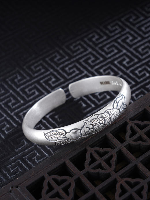 子佩集S999银【花气袭梦】手工纯银手镯原创设计【55011205】2503 商品图0