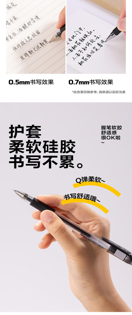 【特惠❗️12支装】得力文具6500中性笔 0.5mm中性笔办公用黑色碳素笔 水笔签字笔 商品图5