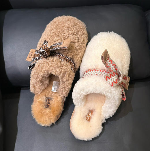 油叽叽𝐦𝐚𝐱𝐢卷毛羊毛拖鞋110301 商品图1