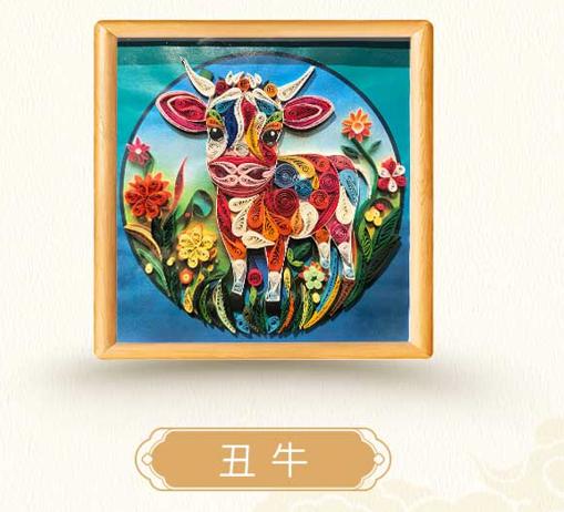 衍纸生肖画：传统工艺与现代艺术的交融    纯手工制作 22*22CM  每一幅都不一样   专属你的色彩 商品图1