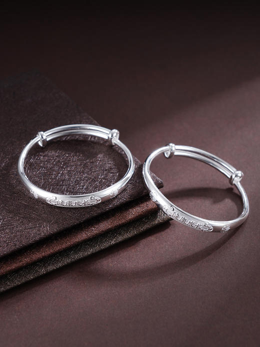 子佩集S999银【健康成长】童镯【TZ000565】纯银儿童2503 商品图0