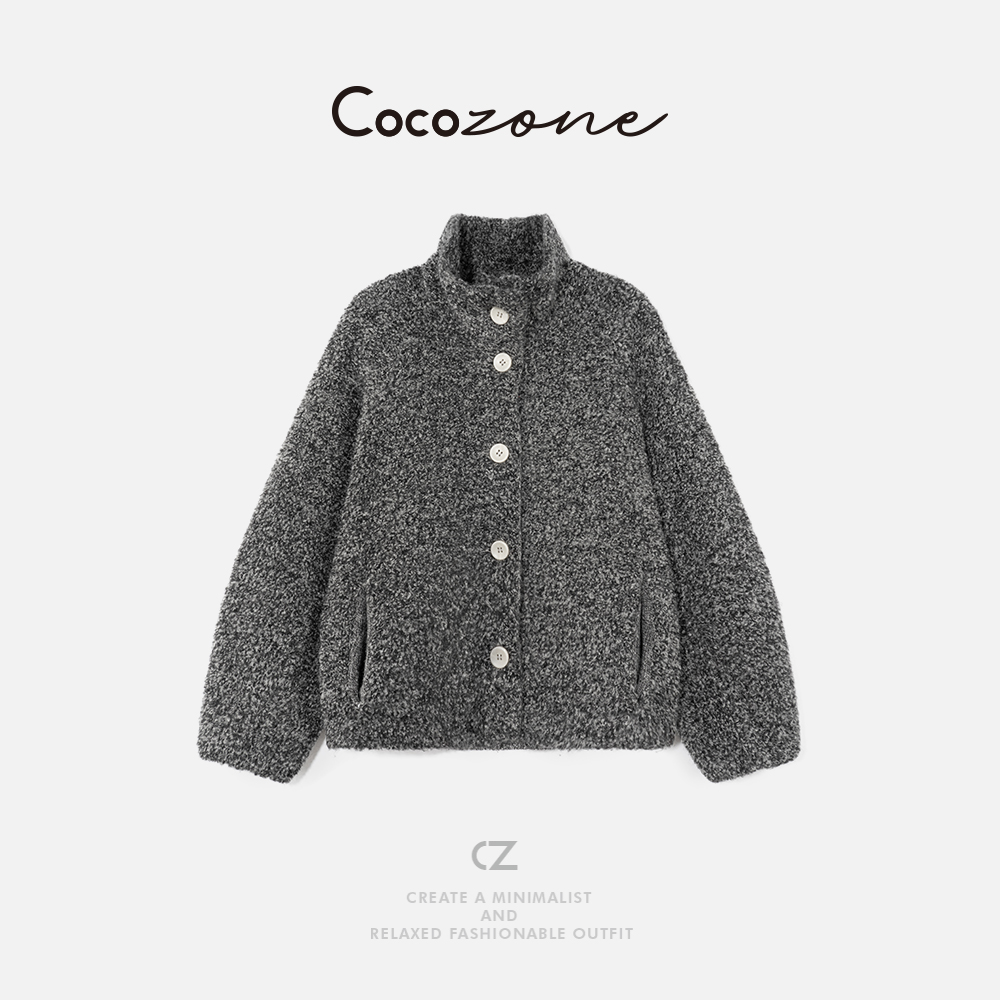 COCO ZONE 刘 一一“暖阳毛衣”100绵羊毛单排扣羊毛衫 CD2A2963