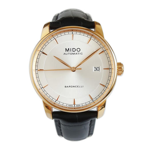 【95新】MIDO 美度M8600.3.10.4自动机械机芯日期显示贝伦赛丽系列38MM（男款）精钢镀金141125JJ01 商品图0