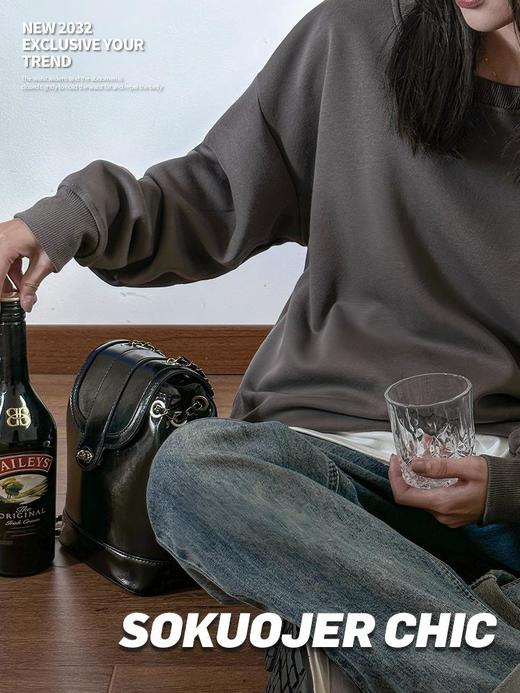 （圆领卫衣&连帽卫衣两款任选，高品质！）美式重磅卫衣 oversize慵懒运动上衣秋冬保暖套头休闲长袖 商品图6