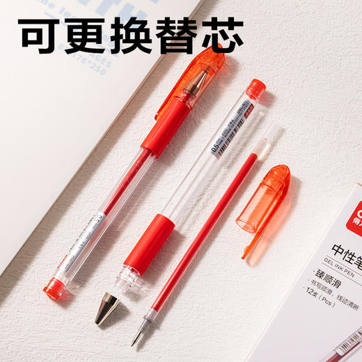 【特惠❗️12支装】得力文具6500中性笔 0.5mm中性笔办公用黑色碳素笔 水笔签字笔 商品图3