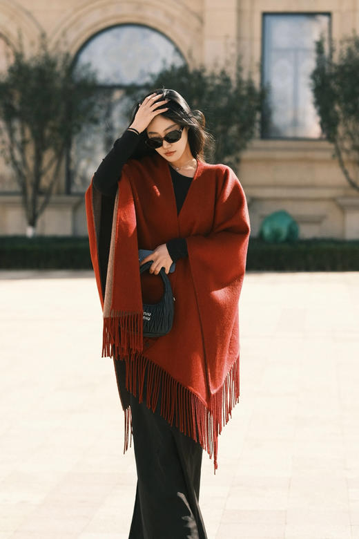 保暖25%羊毛10%羊绒 品牌订单披肩保暖围巾 商品图2